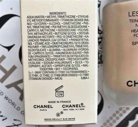 chanel les beiges foundation ingredients.